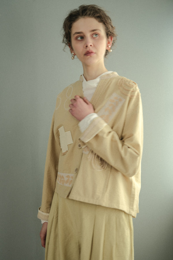 Motif Embroidered Short Jacket