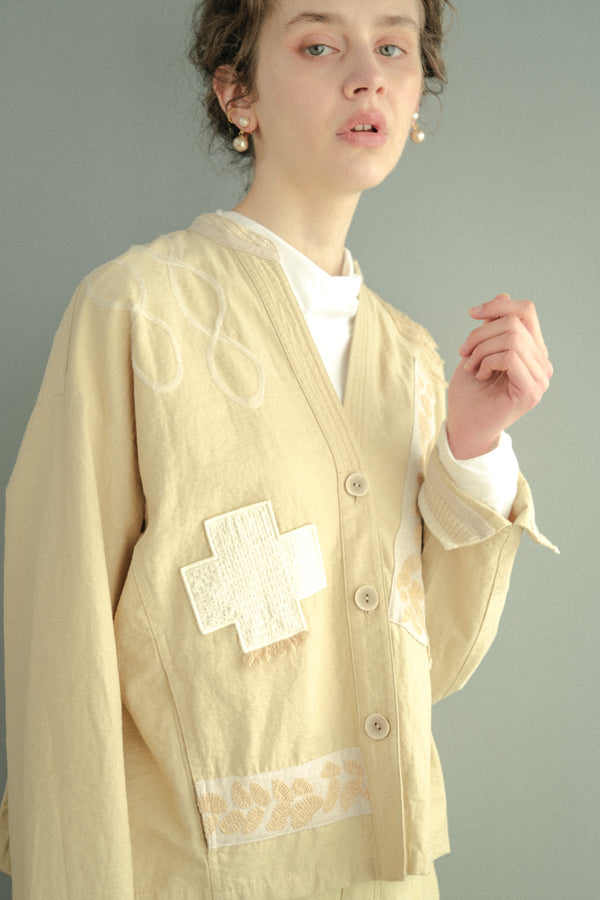 Motif Embroidered Short Jacket