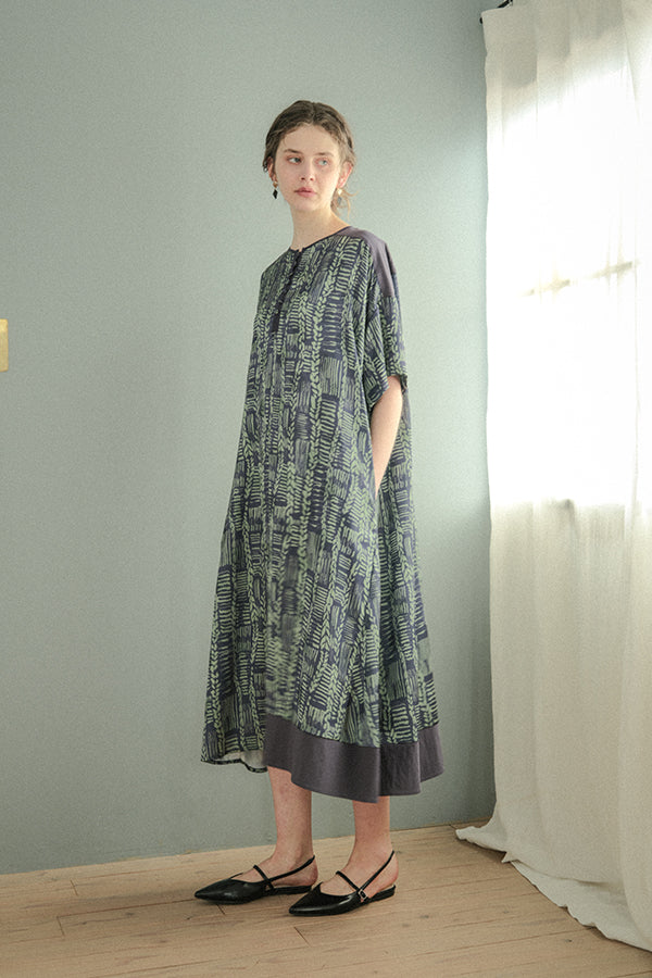 Cable Print Color-Block Dress