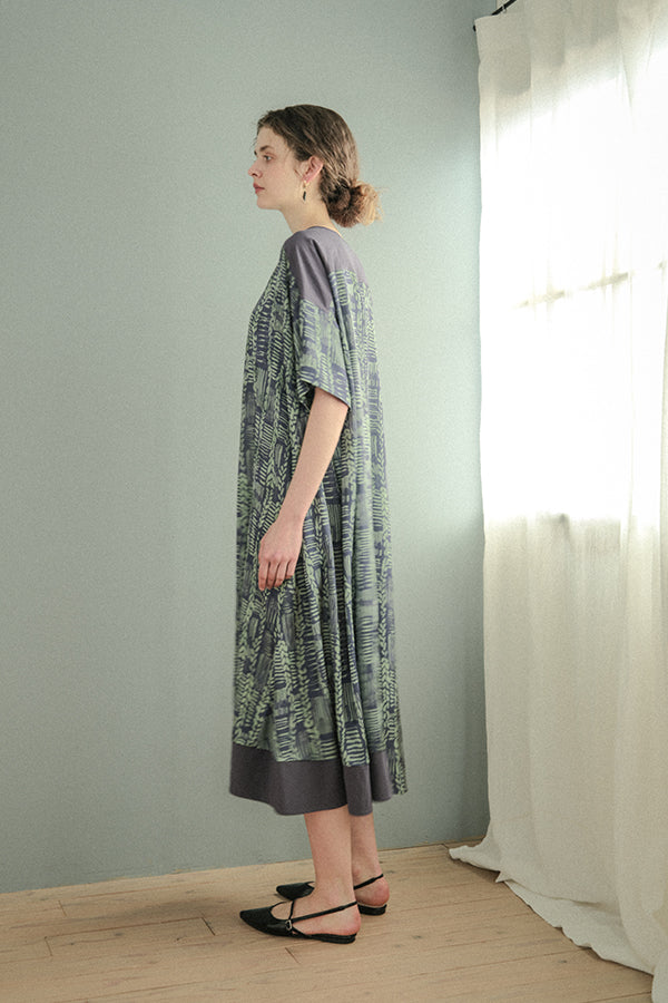 Cable Print Color-Block Dress