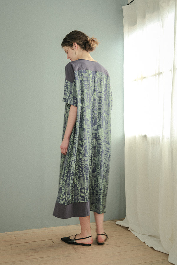 Cable Print Color-Block Dress