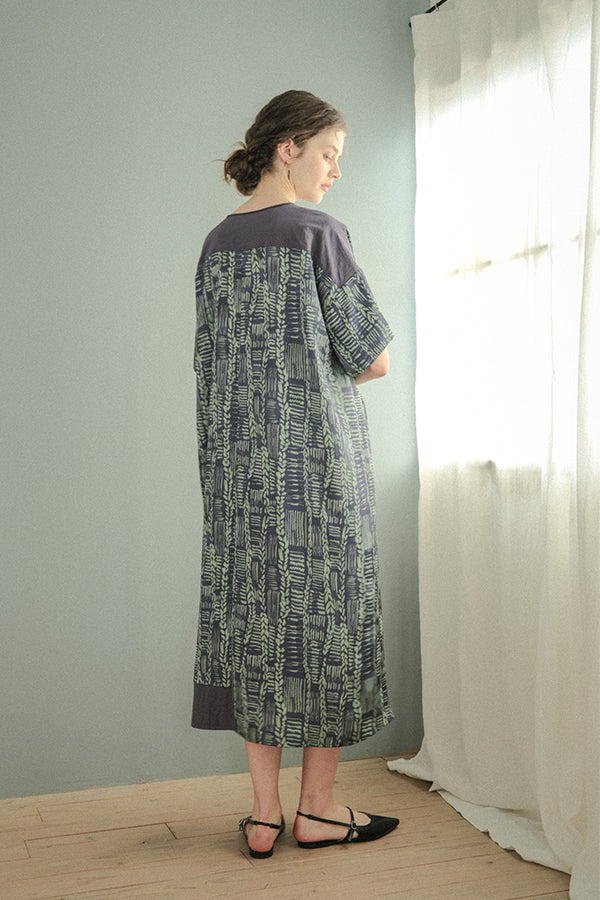 Cable Print Color-Block Dress
