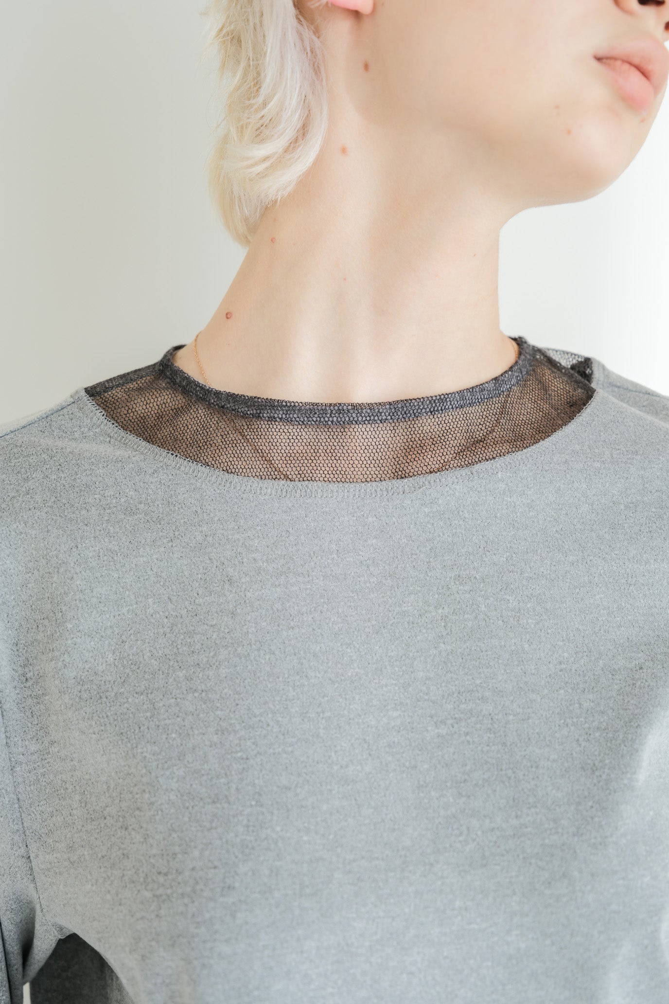 Tulle & Washed Peplum Pullover