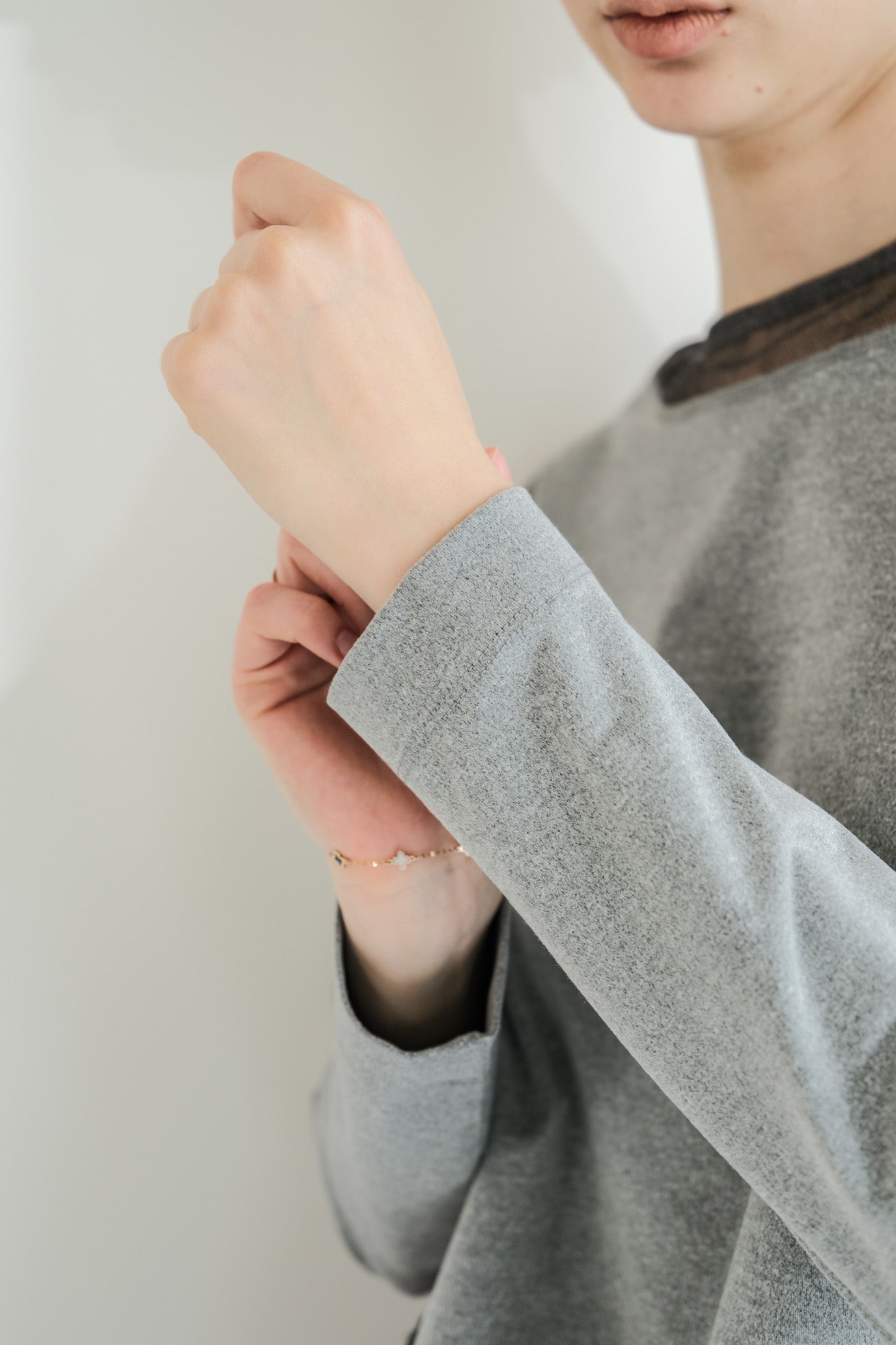 Tulle & Washed Peplum Pullover