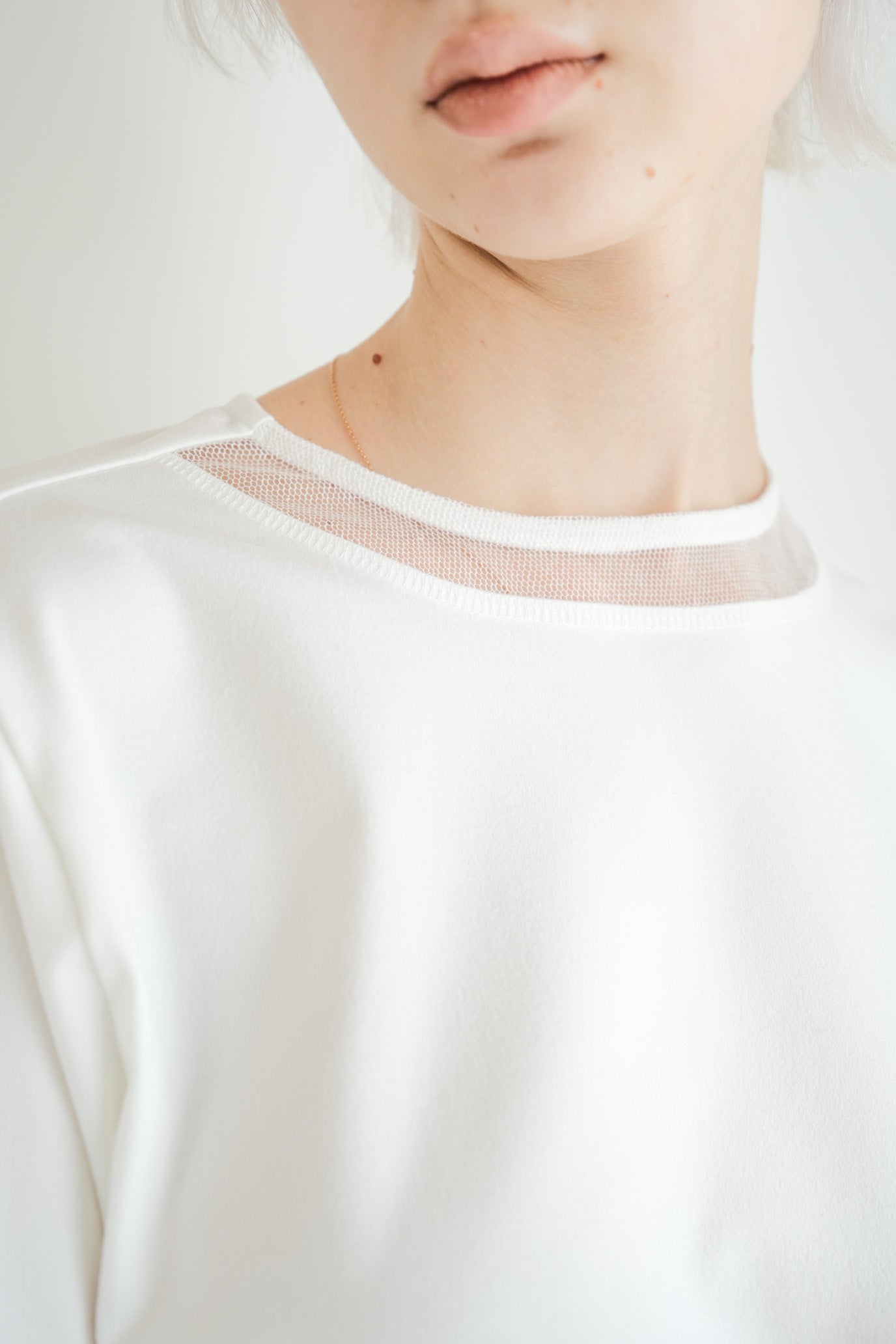 Tulle & Washed Peplum Pullover