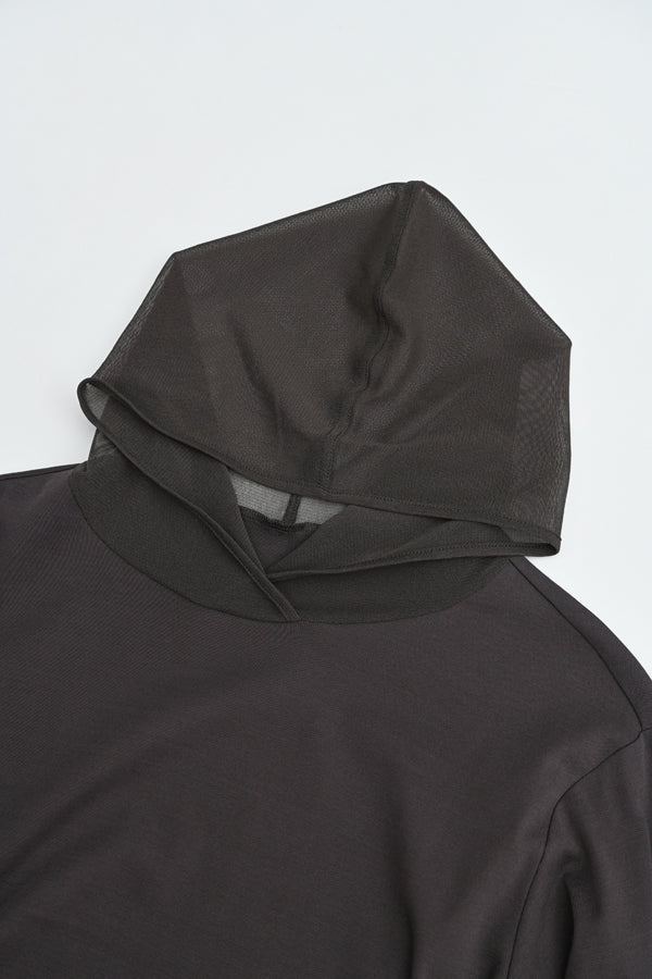 Tulle Hood High-Twist Pullover