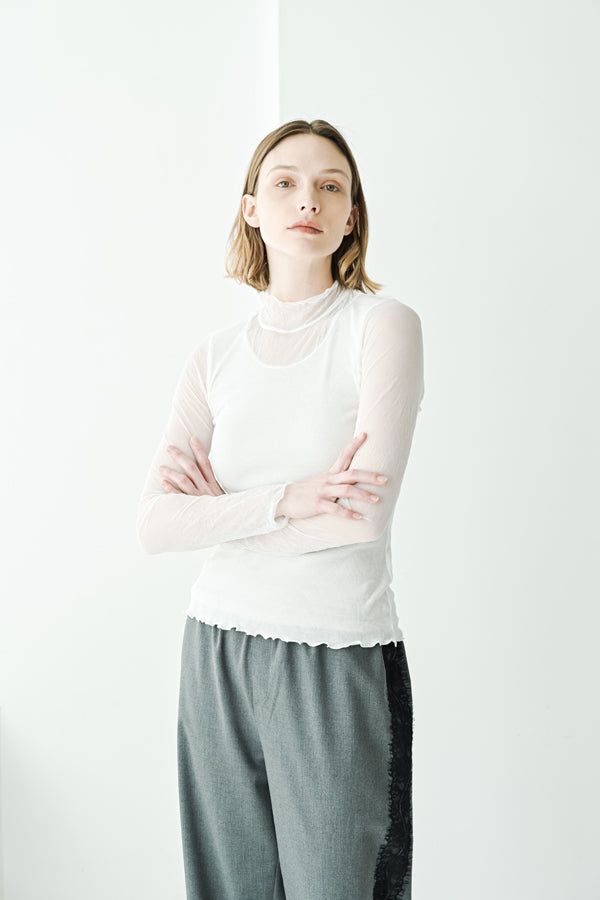 Mesh High Neck Pullover