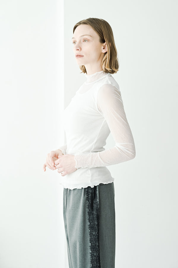 Mesh High Neck Pullover