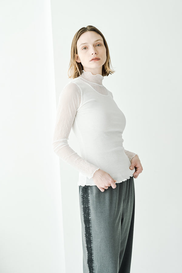 Mesh High Neck Pullover