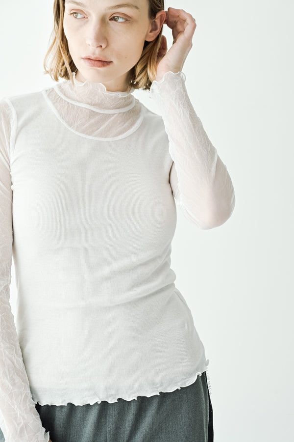 Mesh High Neck Pullover