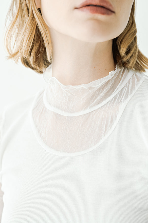 Mesh High Neck Pullover