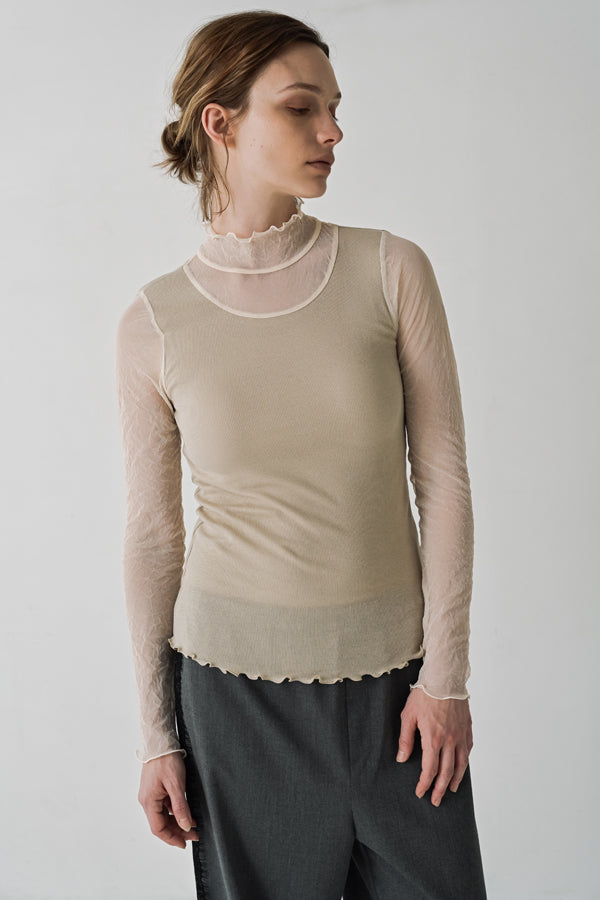 Mesh High Neck Pullover