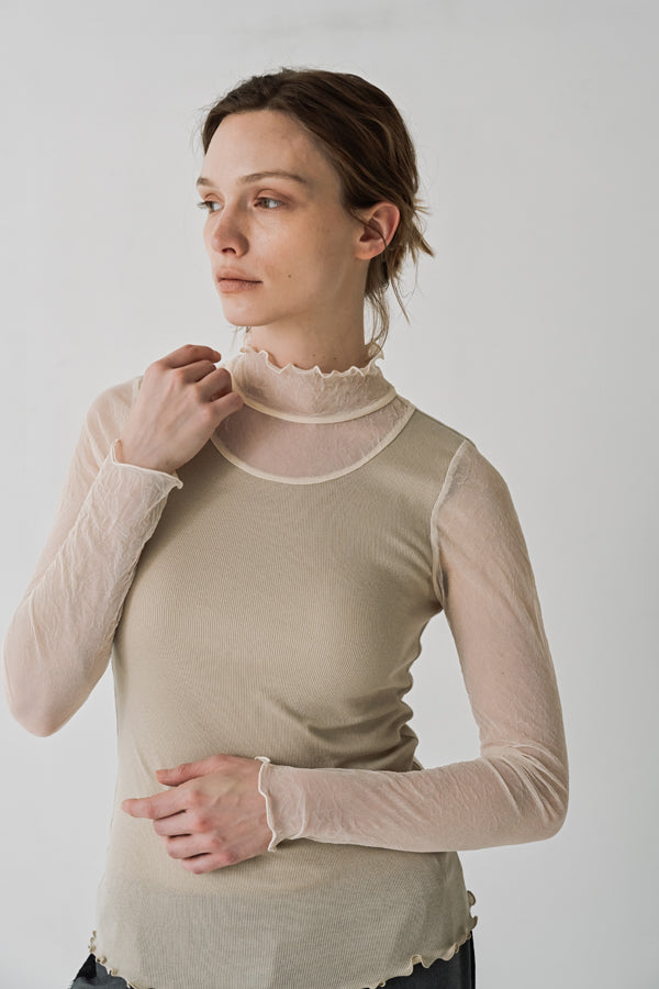 Mesh High Neck Pullover