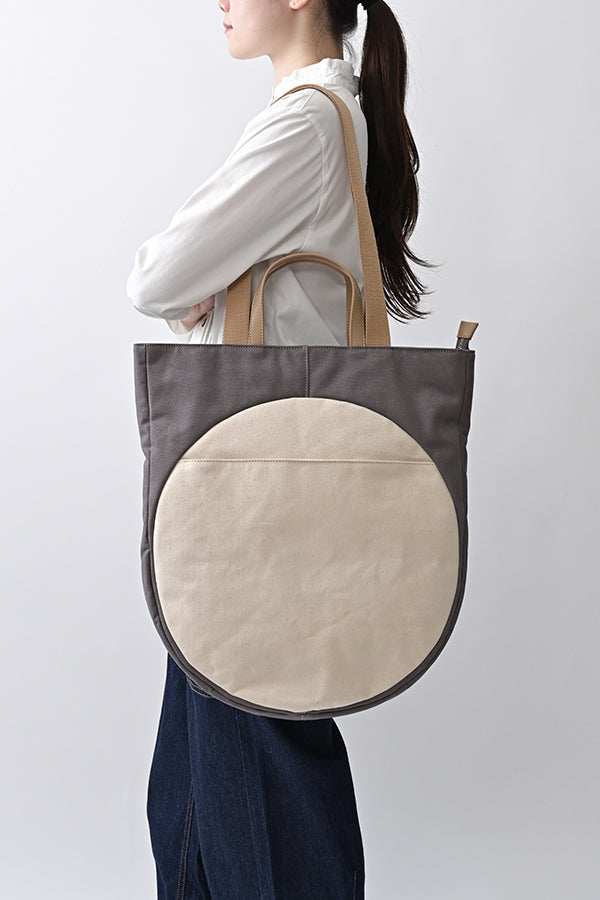 Round Motif Two-Tone 2-Way Bag