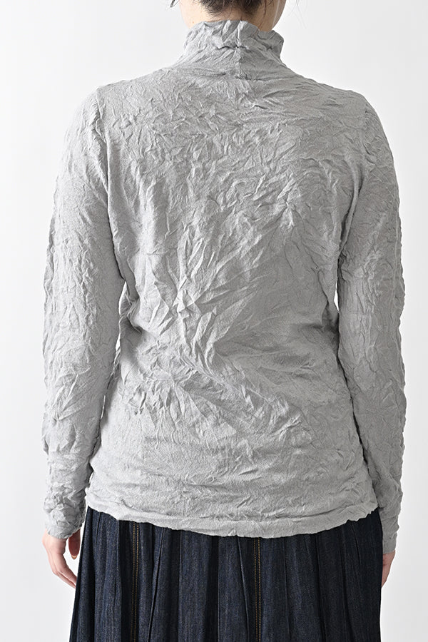 Wrinkle Plain High Neck Pullover