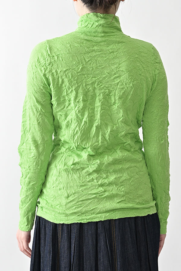 Wrinkle Plain High Neck Pullover