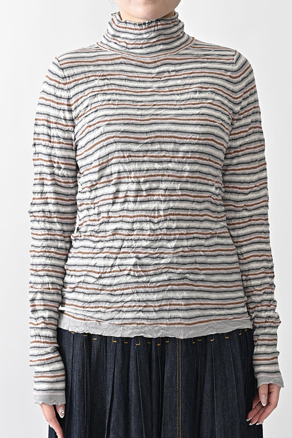Crinkled Stripe Pullover