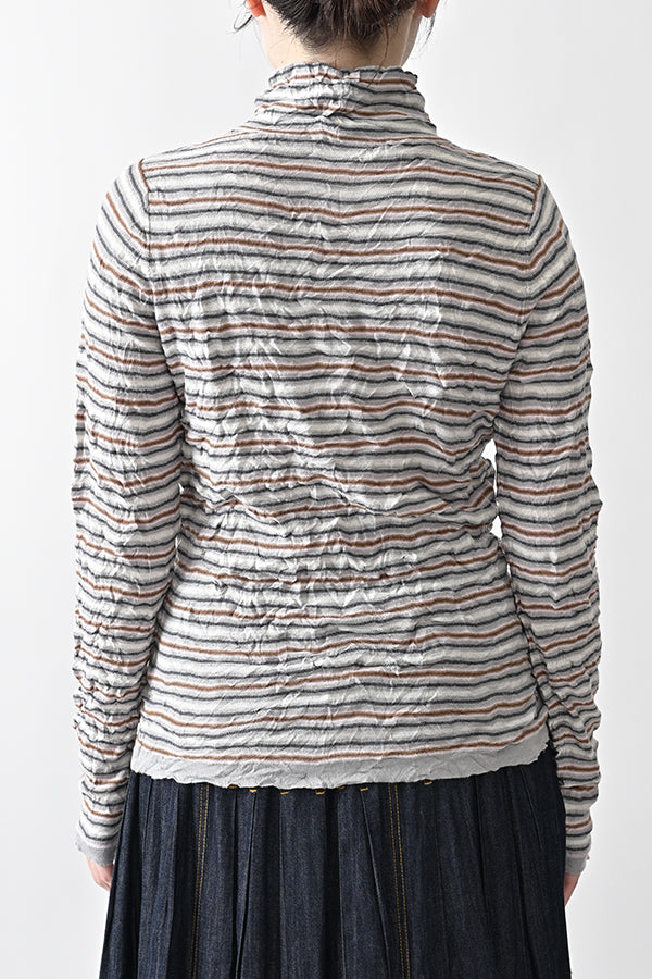 Crinkled Stripe Pullover