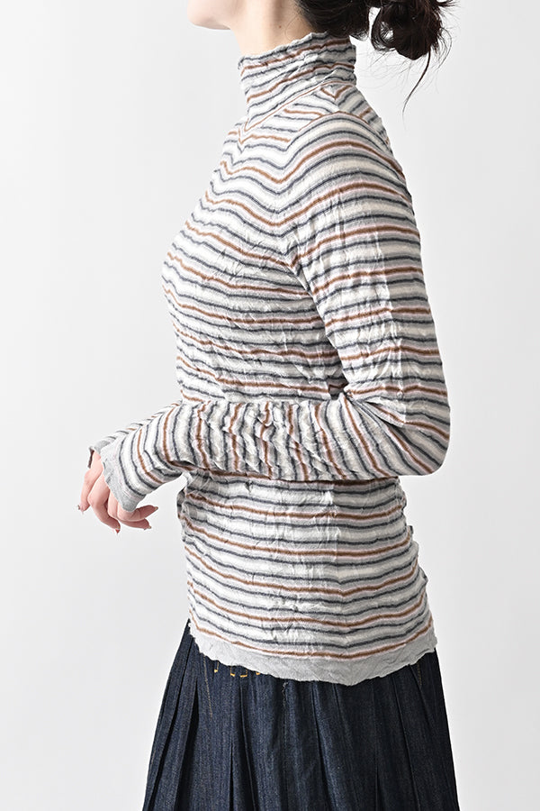 Crinkled Stripe Pullover