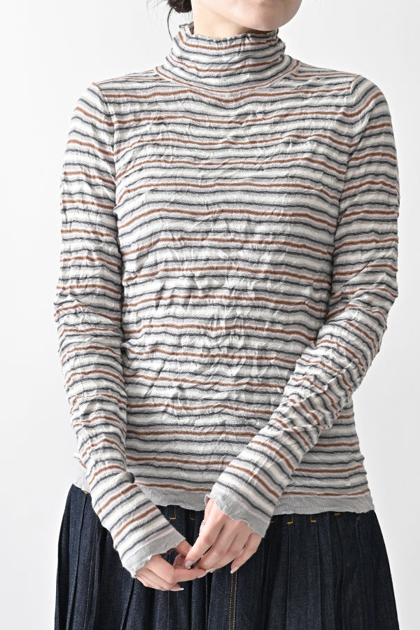 Crinkled Stripe Pullover