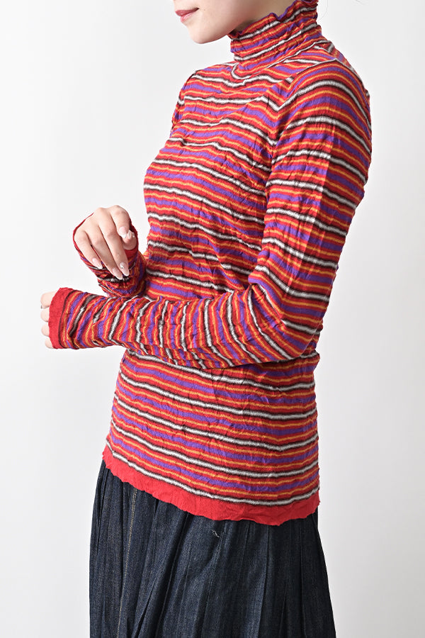 Crinkled Stripe Pullover