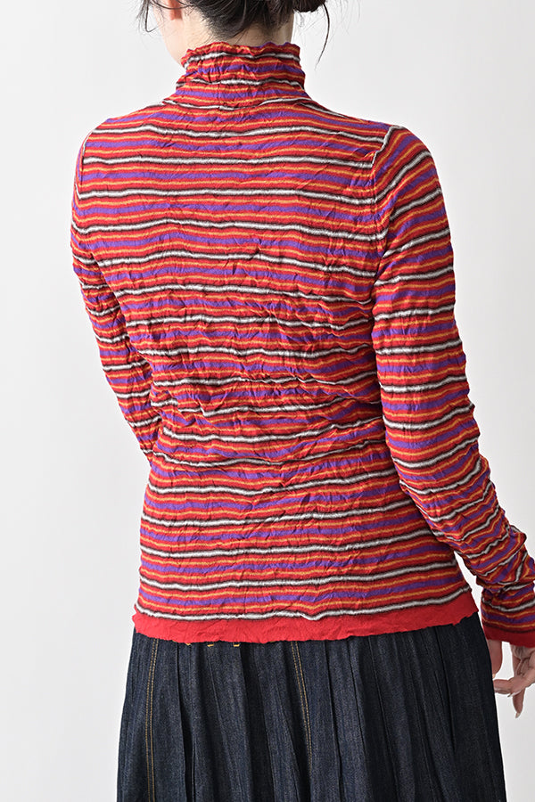 Crinkled Stripe Pullover