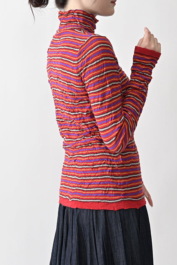 Crinkled Stripe Pullover
