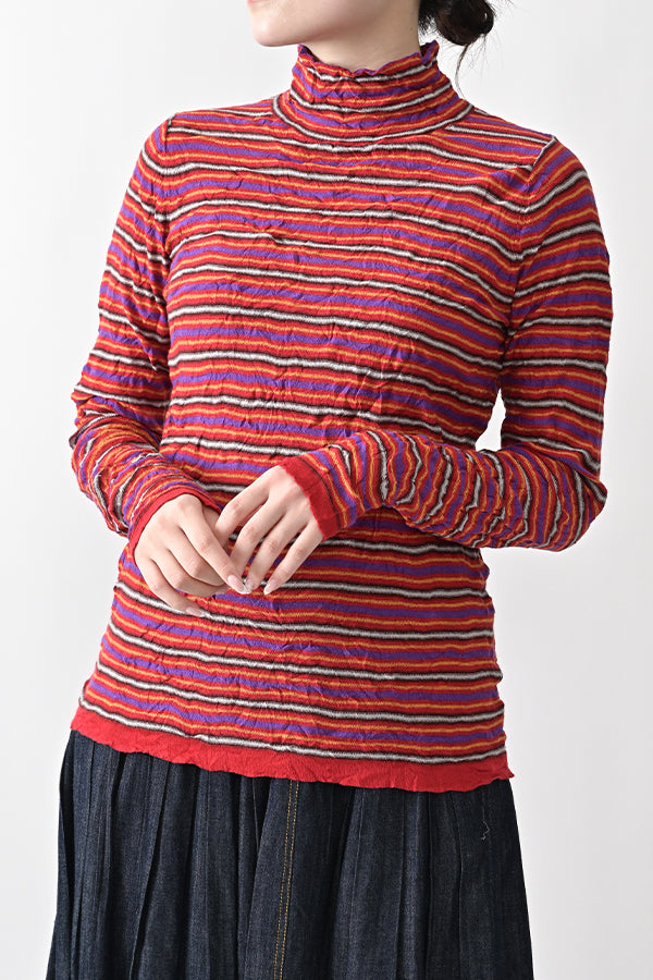 Crinkled Stripe Pullover