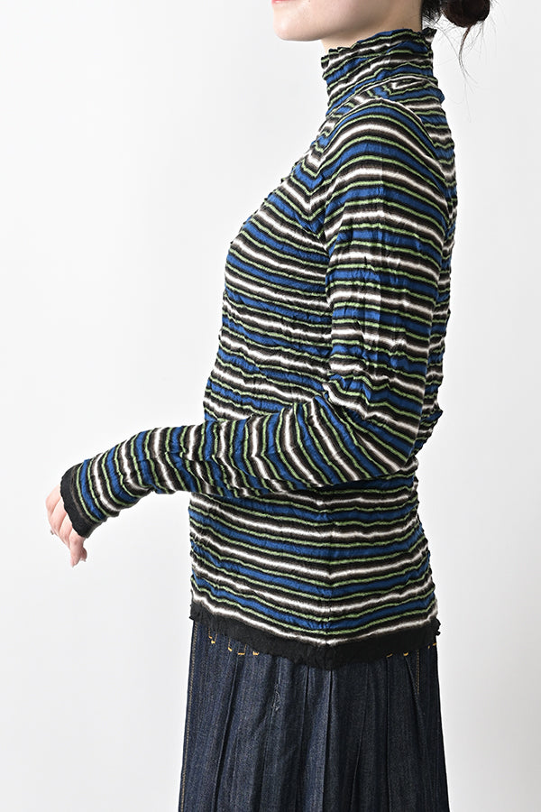 Crinkled Stripe Pullover