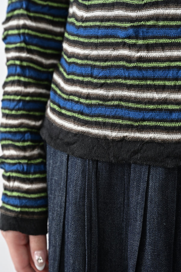 Crinkled Stripe Pullover