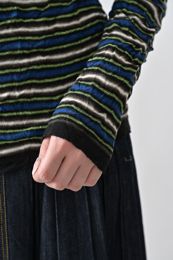 Crinkled Stripe Pullover