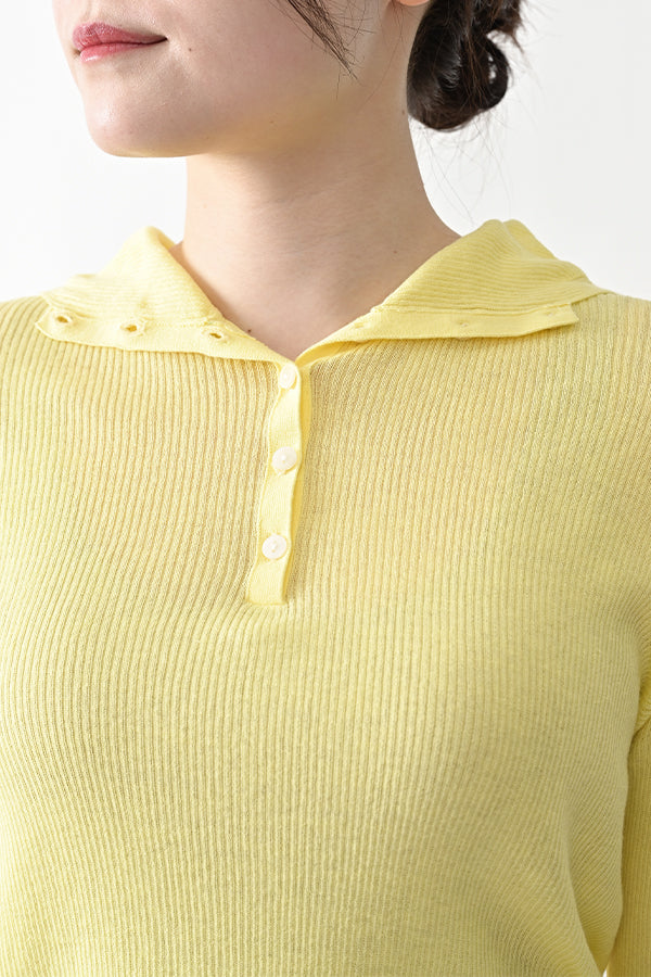 COCOCHI Rib Hooded Round Hem Pullover