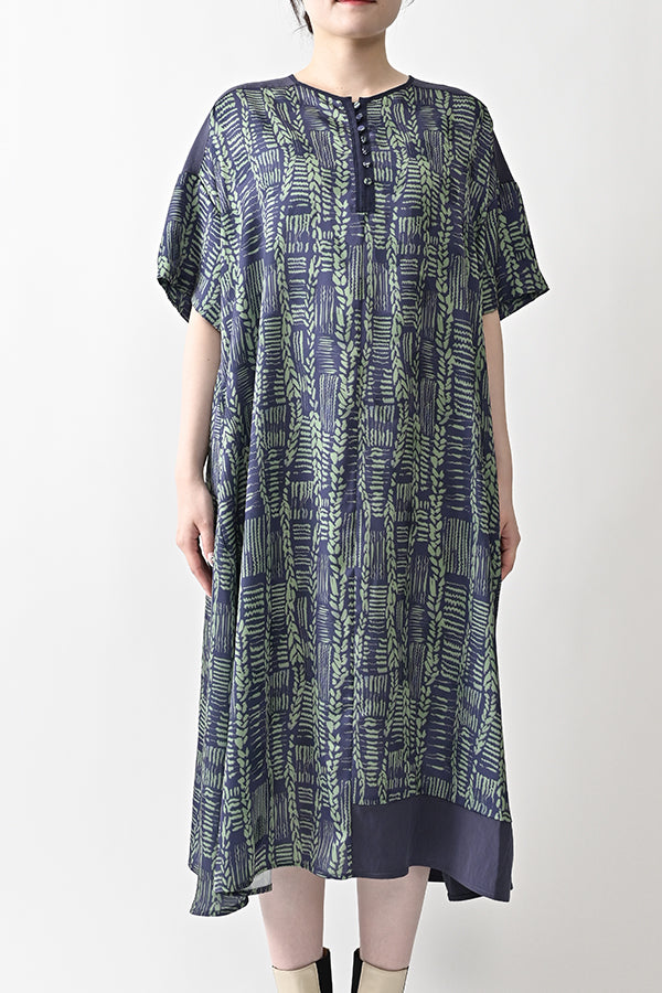 Cable Print Color-Block Dress