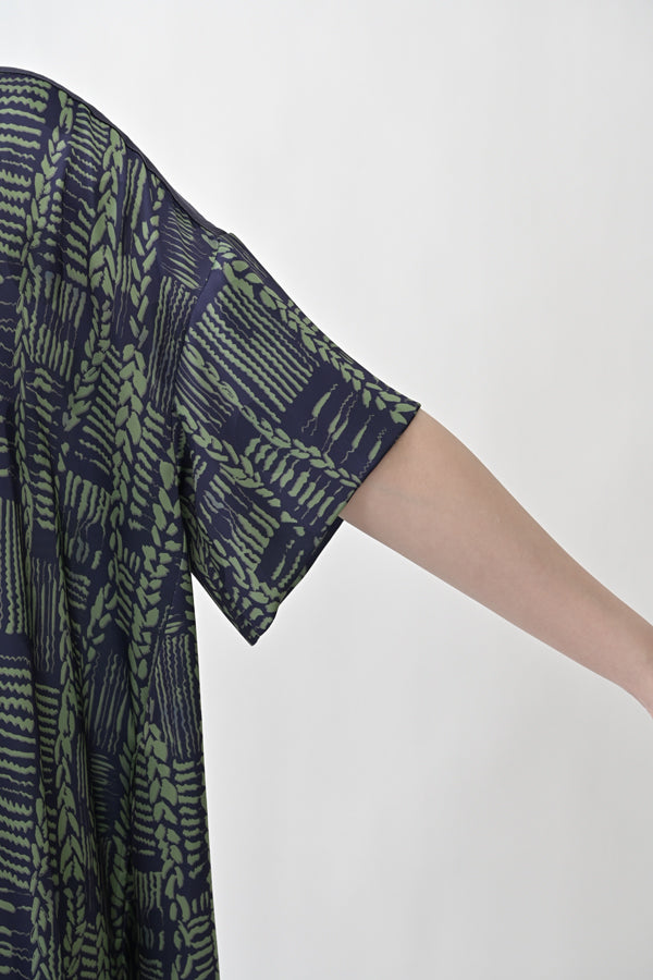 Cable Print Color-Block Dress