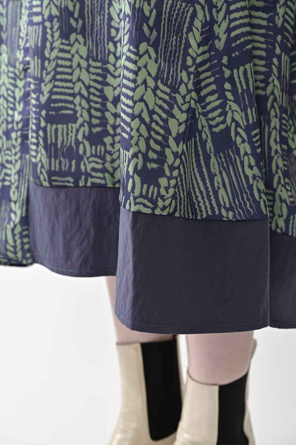 Cable Print Color-Block Dress