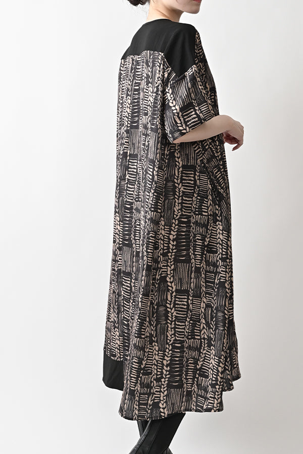Cable Print Color-Block Dress