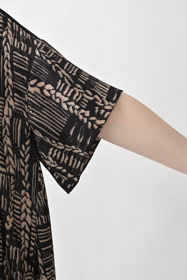 Cable Print Color-Block Dress
