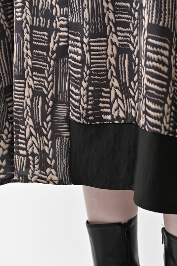 Cable Print Color-Block Dress