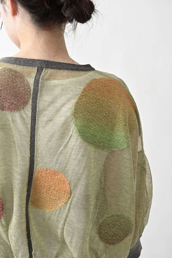 Sheer Circle Gather Cardigan