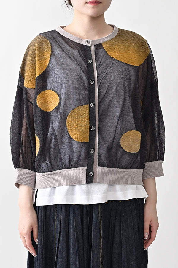 Sheer Circle Gather Cardigan