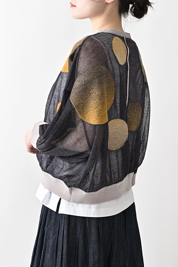 Sheer Circle Gather Cardigan