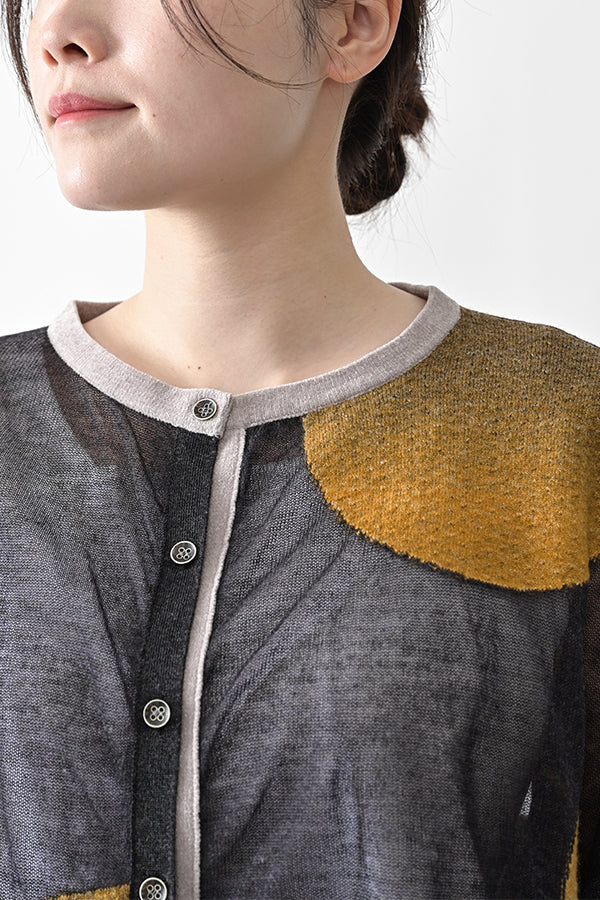 Sheer Circle Gather Cardigan