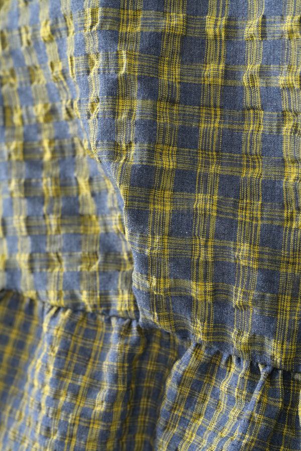 Voluminous Check Frill Blouse