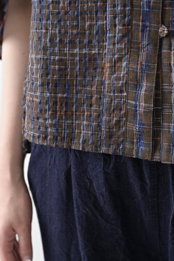 Voluminous Check Frill Blouse