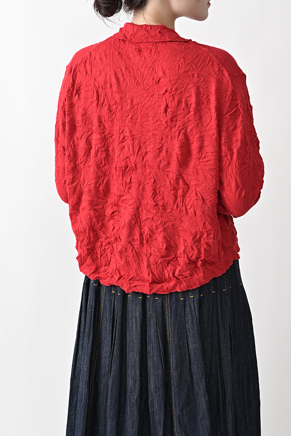 Crinkled Long Sleeve Cardigan