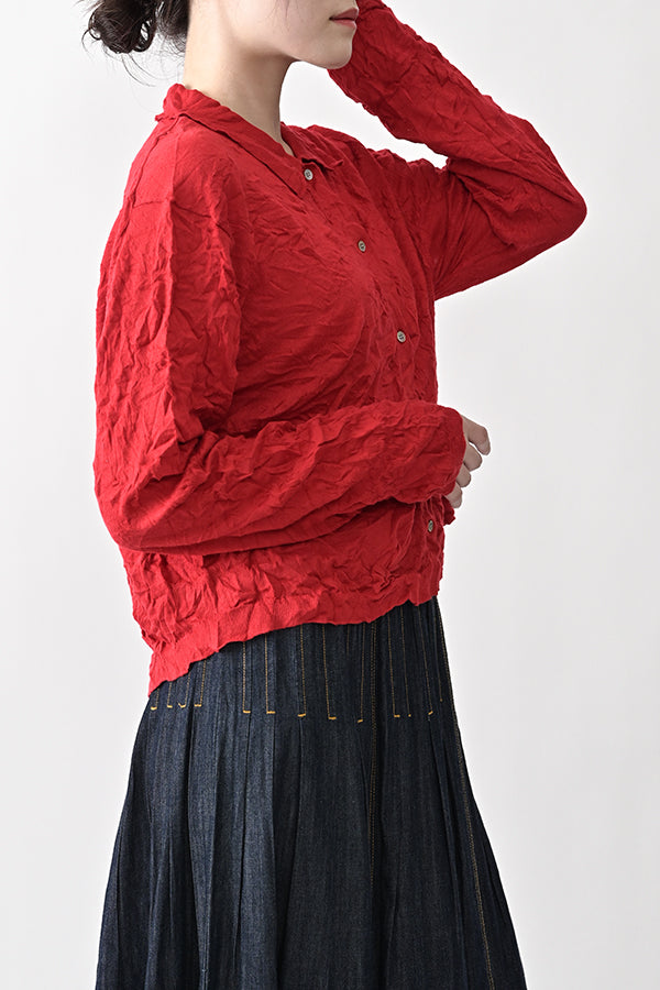 Crinkled Long Sleeve Cardigan