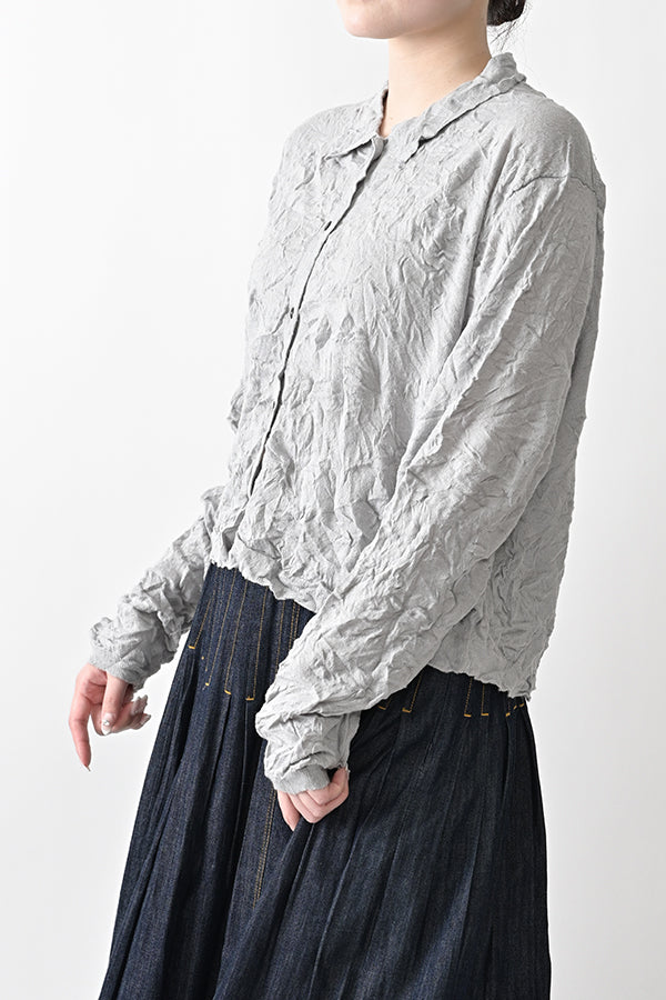 Crinkled Long Sleeve Cardigan