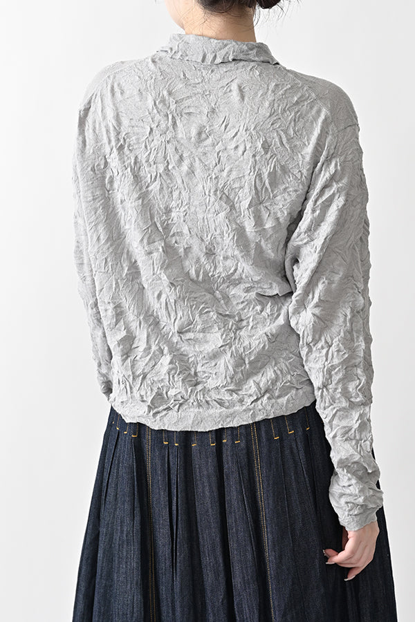 Crinkled Long Sleeve Cardigan