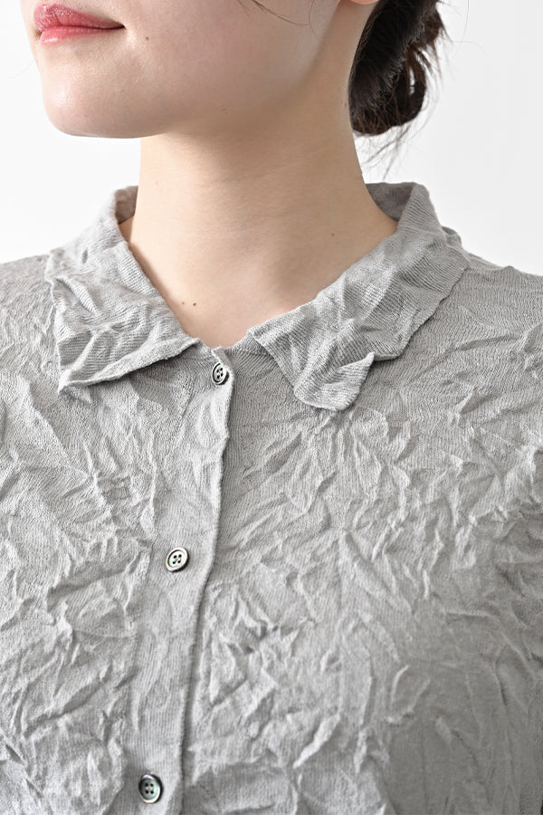 Crinkled Long Sleeve Cardigan