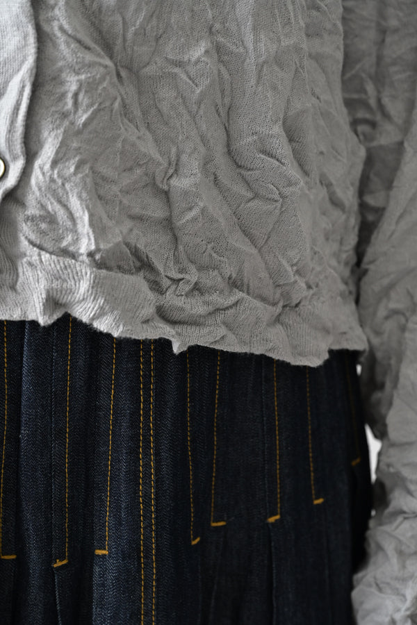 Crinkled Long Sleeve Cardigan